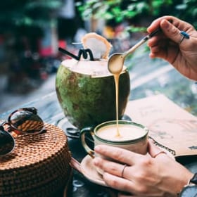 cà phê dừa tươi
